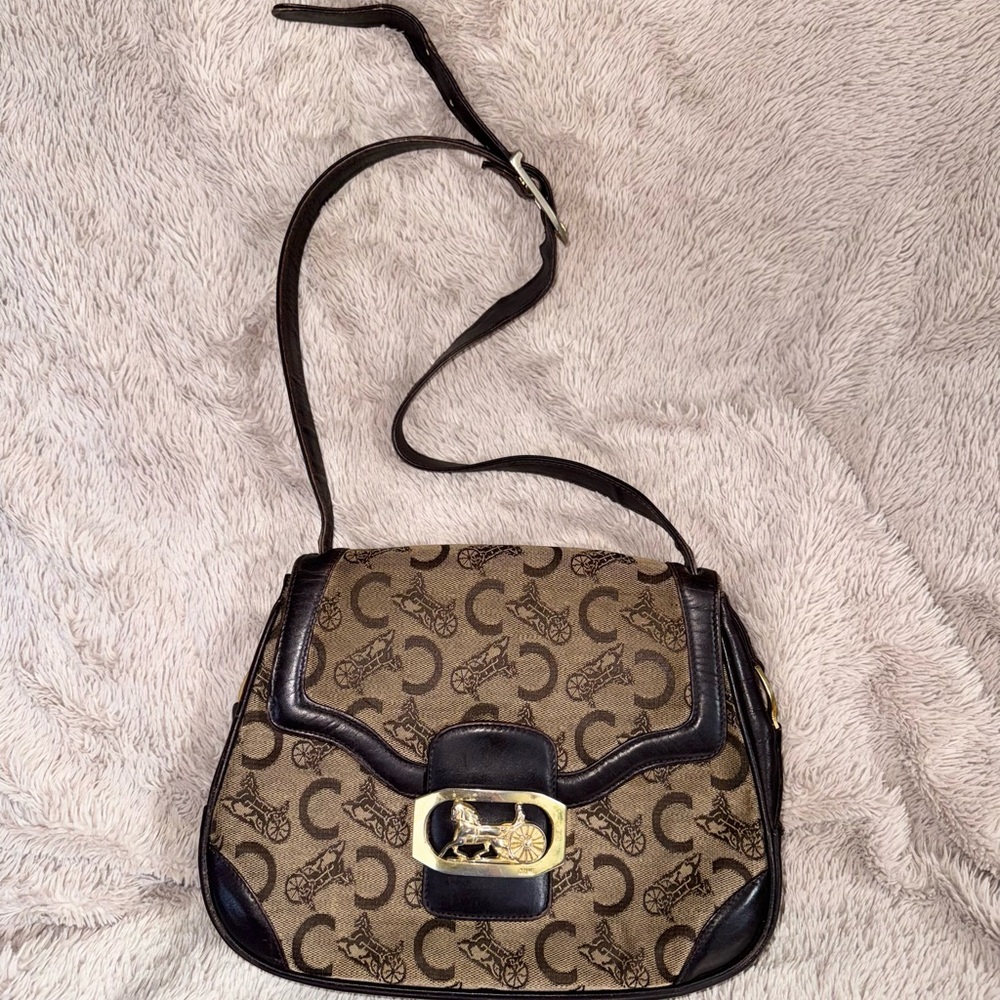 Celine Vintage Macadam Monogram Crossbody Bag with Horse Carriage Hardware - Picture 2 of 10